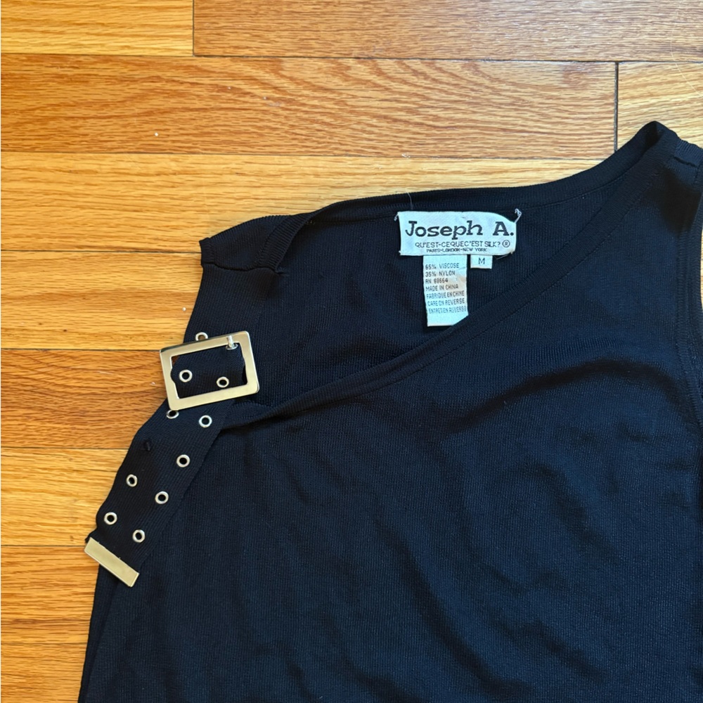 Express Black Tank Top with Gold Buckle